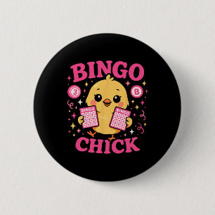 Bingo Player Chicken Girl Bingo Chick 2 Inch Round Button