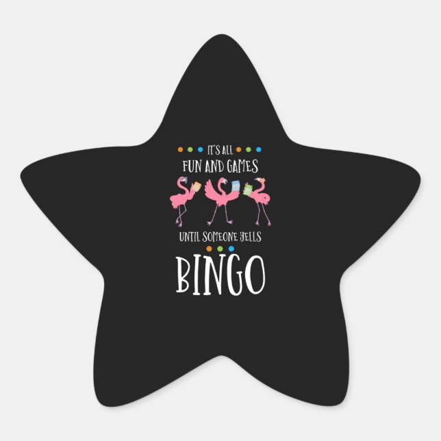Bingo Player, Flamingo, Bingo Balls Star Sticker (Front)