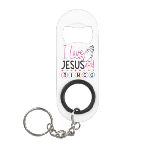 Bingo Player Jesus Faith Christian I Love Jesus An Keychain Bottle Opener
