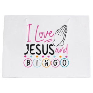 Bingo Player Jesus Faith Christian I Love Jesus An Large Gift Bag