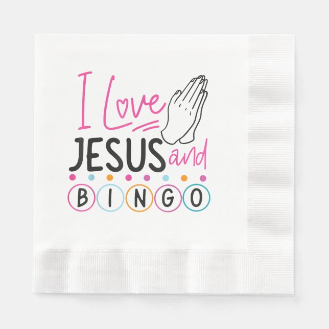Bingo Player Jesus Faith Christian I Love Jesus An Napkin (Front)