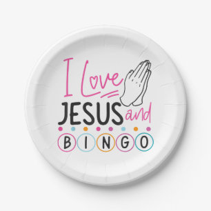 Bingo Player Jesus Faith Christian I Love Jesus An Paper Plate
