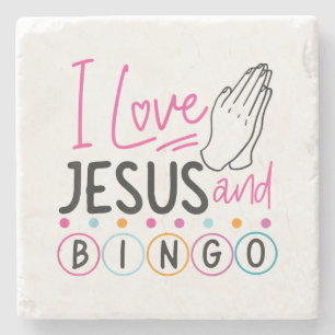 Bingo Player Jesus Faith Christian I Love Jesus An Stone Coaster