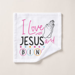 Bingo Player Jesus Faith Christian I Love Jesus An Wash Cloth