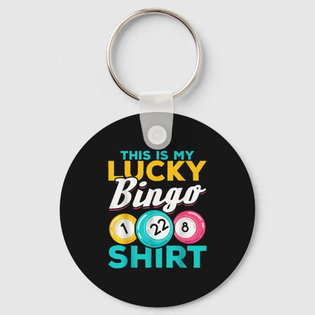 Bingo Player This Is My Lucky Bingo Funny Bingo Me Keychain (Front)