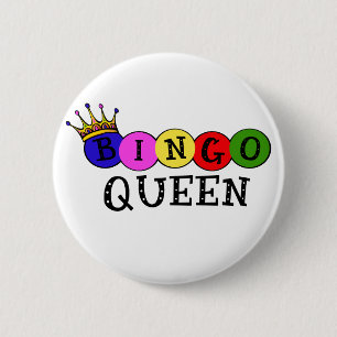BINGO QUEEN 2 INCH ROUND BUTTON