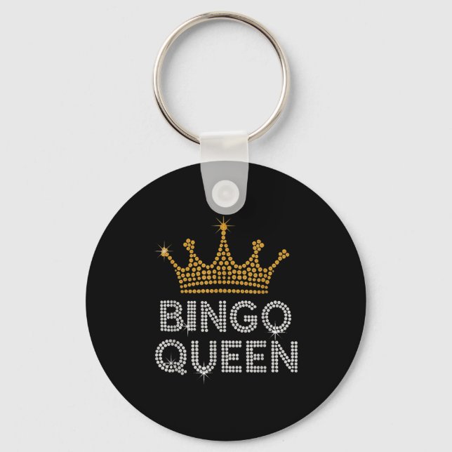 Bingo Queen Bingo Player Game Party Funny Women Gi Keychain (Front)