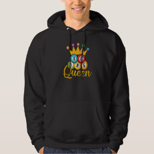 Bingo Queen Funny Lucky Game Lottery Women Girls Hoodie