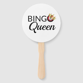 Bingo Queen White Hand Fan