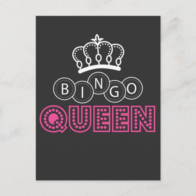 Bingo Queen Witty Gambling Humour Postcard (Front)