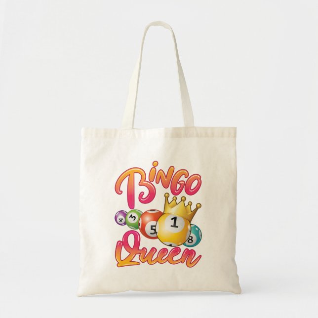 Bingo Queen Women Ladies Player Game Tote Bag (Front)