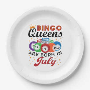 Bingo Queens Are Born in July Paper Plate