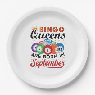 Bingo Queens Are Born in September Paper Plate