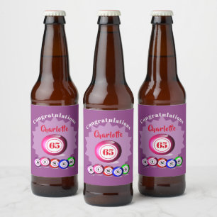 Bingo Themed Birthday Party Personalized Beer Bottle Label