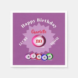 Bingo Themed Birthday Party Personalized  Napkin