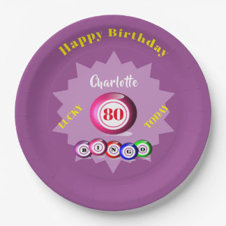 Bingo Themed Birthday Party Personalized  Paper Plate