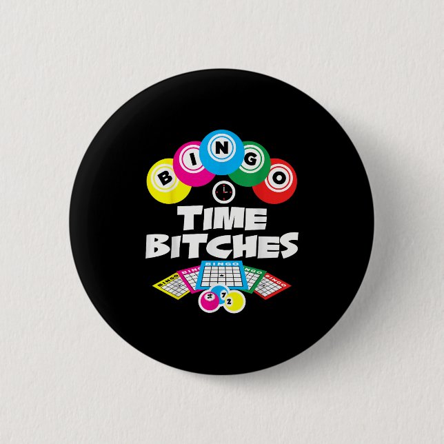 Bingo Time Es Funny Bingo Player Game Lover Gift H 2 Inch Round Button (Front)