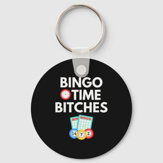Bingo Time Es Funny Bingo Player Game Lover Gift H Keychain (Front)