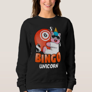 Bingo Unicorn Casino Gambling Lottery Bingo Women Sweatshirt