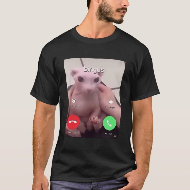 Bingus Is Calling My Beloved Hairless Sphinx Cat T-Shirt (Front)