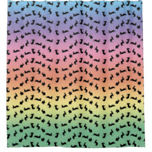 Binky Bunnies Shower Curtain (Rainbow)