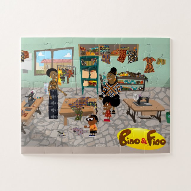 Bino and Fino At The Tailor Kids Puzzle (Horizontal)
