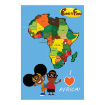 Bino and Fino I Love Africa Poster Blue