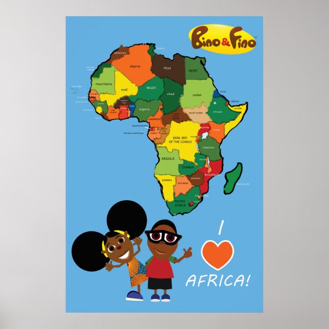 Bino et Fino I Love Africa Poster Blue (Devant)