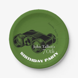 Binoculars 70th Birthday Party Paper Plate
