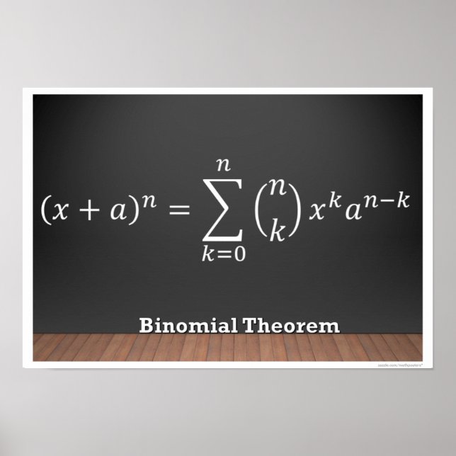 Binomial Theorem Formula Math Poster (Front)