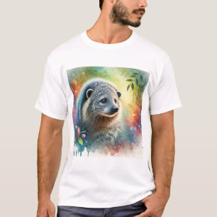 Binturong in Watercolor 060824AREF124 - Watercolor T-Shirt