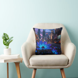 Bio Blue Throw Pillow