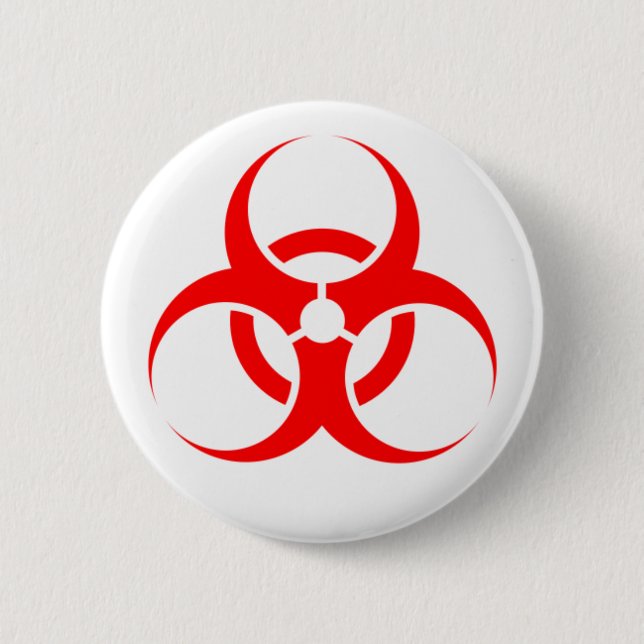 Bio hazard badge 2 inch round button (Front)