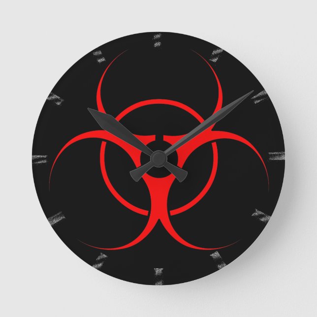 Bio-hazard Clock Bio-Hazard Warning Gift Decor (Front)