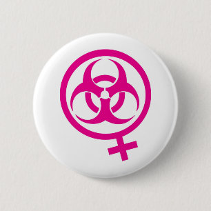 bio hazard femme 2 inch round button