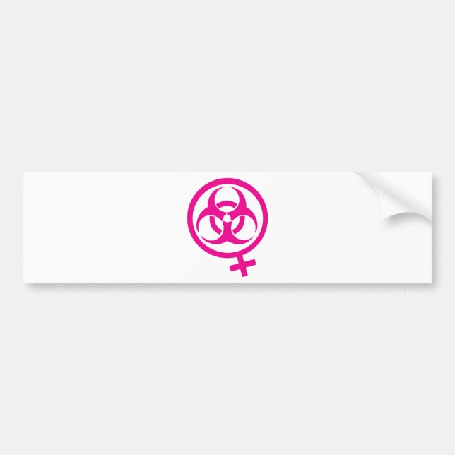 bio hazard femme bumper sticker (Front)