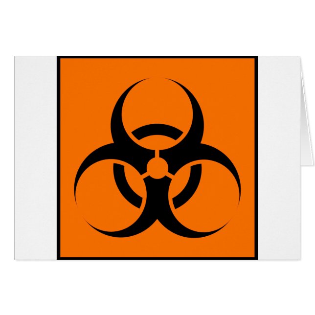 Bio Hazard or Biohazard Sign Symbol Warning Orange (Front Horizontal)