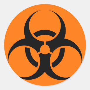 Bio Hazard or Biohazard Sign Symbol Warning Orange Classic Round Sticker