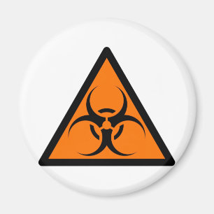 Bio Hazard or Biohazard Sign Symbol Warning Orange Magnet