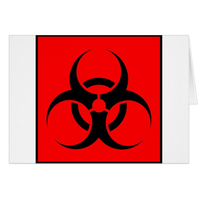 Bio Hazard or Biohazard Sign Symbol Warning Red (Front Horizontal)