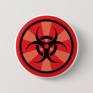 Bio-Hazard - Red 2 Inch Round Button