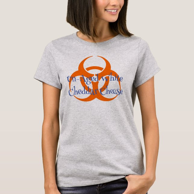 Bio Hazard Symbol with Un-Aged White T-Shirt (Front)