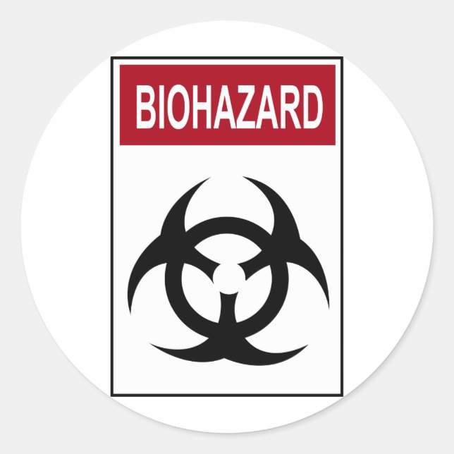 Bio Hazard Vintage Sign Classic Round Sticker (Front)