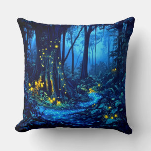 Bio Luminescent Forests Throw Pillow