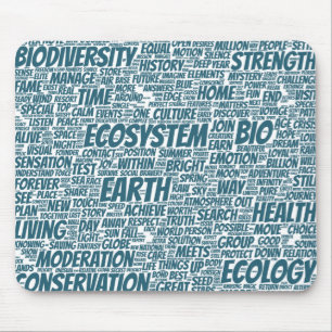 Bio Nuage de Mots Texte Modèle Biodiversité Mouse Pad