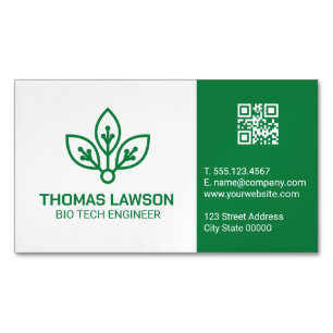 Bio Tech Logo Engineer Magnetic Business Card