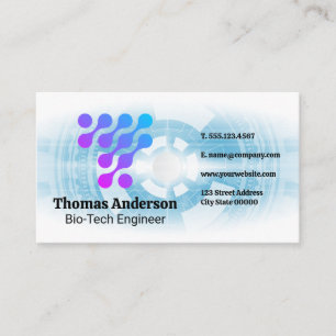 Bio Tech Modern Logo Engineer Business Card