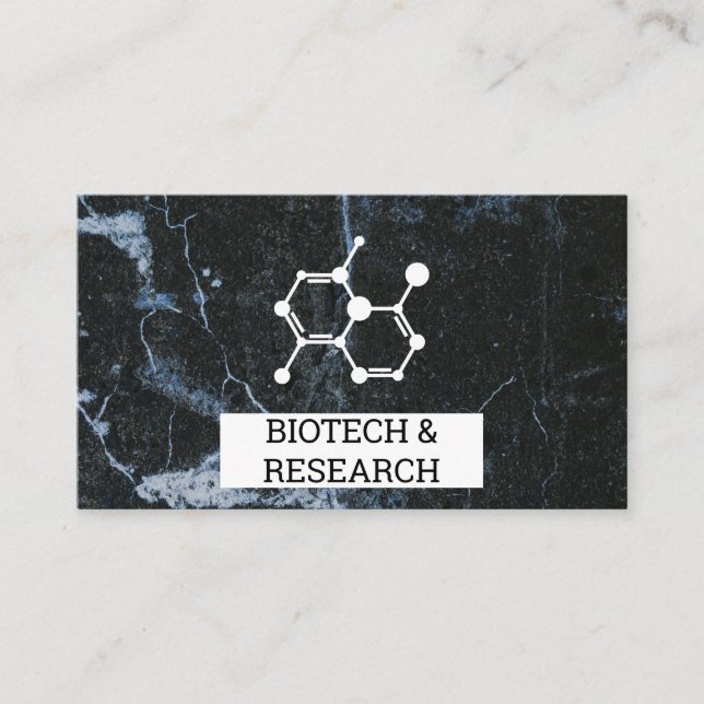 Bio Tech Molecule | Marble Business Card (Front)