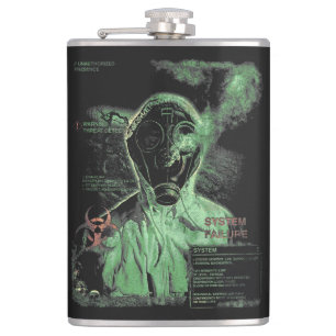 Bio-Waste - Techno-Dystopian Streetwear Design Hip Flask