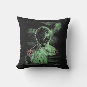 Bio-Waste - Techno-Dystopian Streetwear Design Throw Pillow